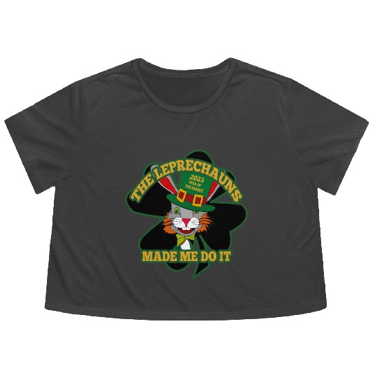 The Leprechauns made me do it. Year of the rabbit Flowy Cropped Tees