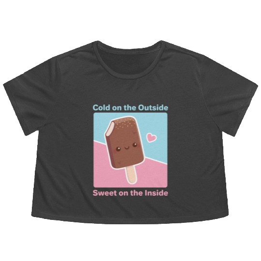 Cold on the Outside Sweet on the Inside Ice cream Flowy Cropped Tees