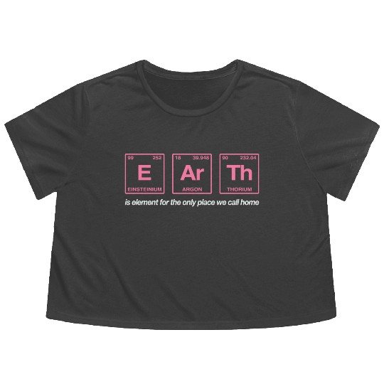 EARTH - written in elements of the periodic table Flowy Cropped Tees