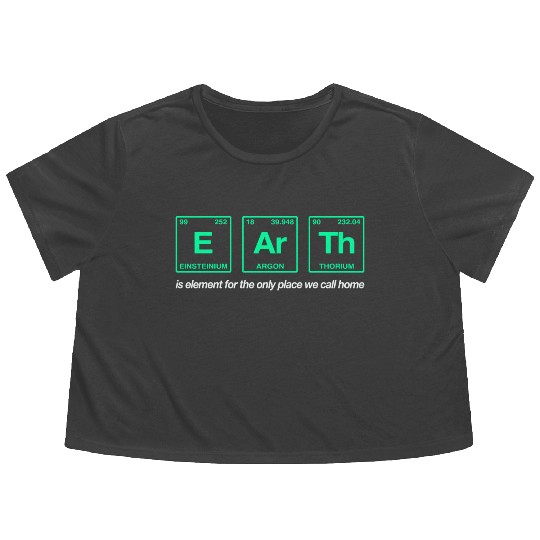 EARTH - written in elements of the periodic table Flowy Cropped Tees