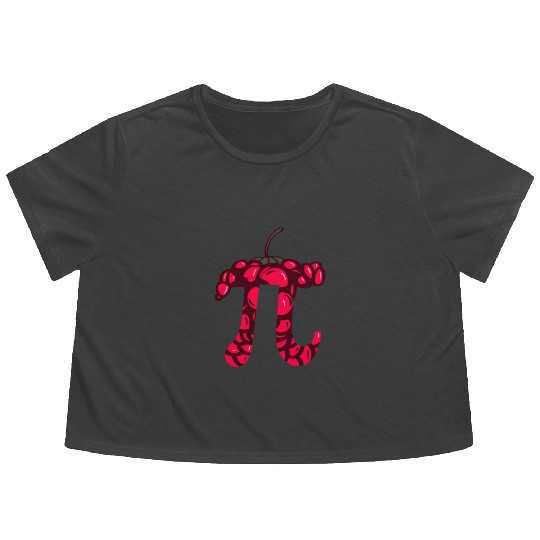 Raspberry Cake - Funny Pi Day Math Teacher Flowy Cropped Tees