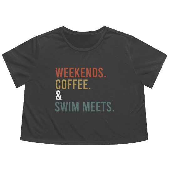 Retro Weekend Flowy Cropped Tees Women Men, Swimmer Gifts,