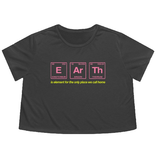 EARTH - written in elements of the periodic table Flowy Cropped Tees