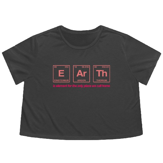 EARTH - written in elements of the periodic table Flowy Cropped Tees