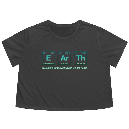 EARTH - written in elements of the periodic table Flowy Cropped Tees