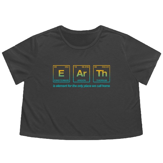 EARTH - written in elements of the periodic table Flowy Cropped Tees