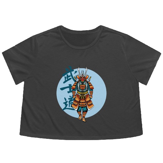 Japanese samurai warrior Bl Moon mask Flowy Cropped Tees