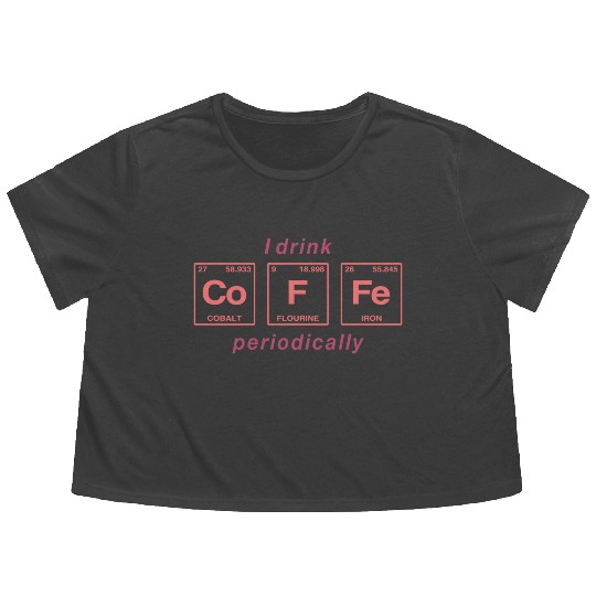 COFFEE - with elements of the periodic table Flowy Cropped Tees