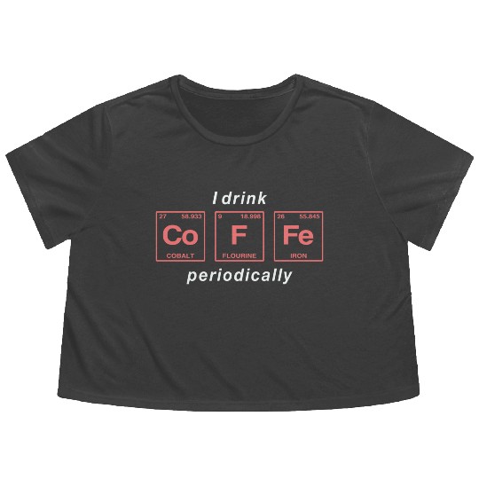 COFFEE - with elements of the periodic table Flowy Cropped Tees
