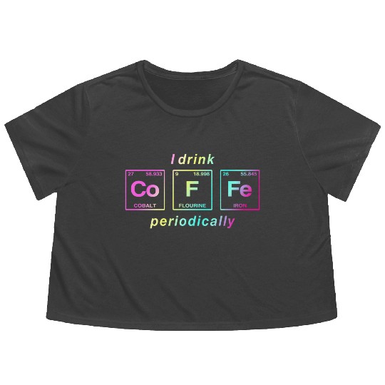 COFFEE - with elements of the periodic table Flowy Cropped Tees
