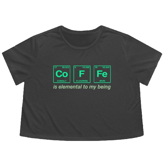COFFEE - with elements of the periodic table Flowy Cropped Tees