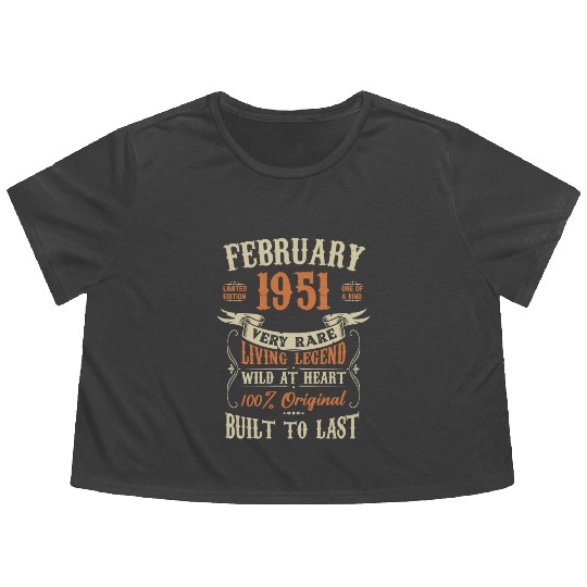 February 1951 Birthday Surprise Flowy Cropped Tees
