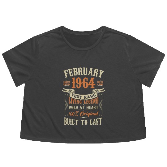 February 1964 Birthday Surprise Flowy Cropped Tees