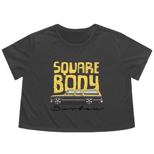 square body Colonial yellow Flowy Cropped Tees