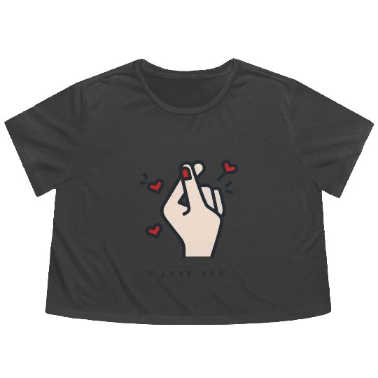 I love You Valentine s Day flick off Flowy Cropped Tees