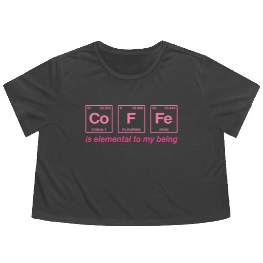 COFFEE - with elements of the periodic table Flowy Cropped Tees