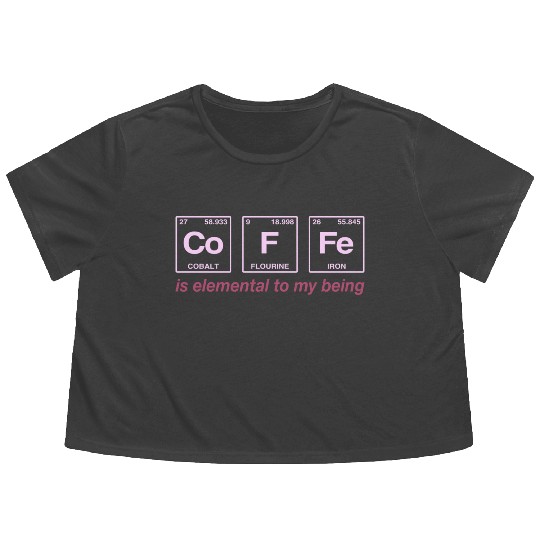 COFFEE - with elements of the periodic table Flowy Cropped Tees