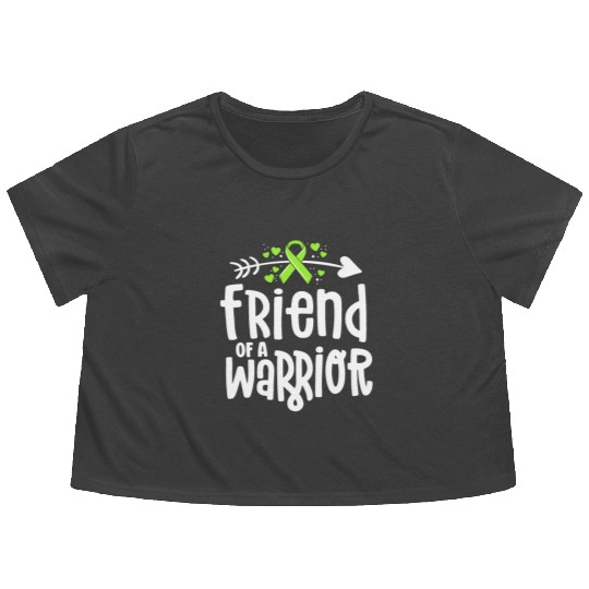 Friend Of A Warrior Lime Green Ribbon Lyme Flowy Cropped Tees