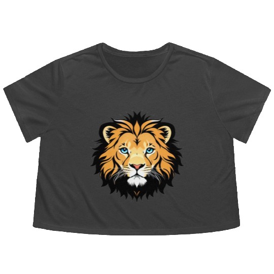 Royal Cartoon Lion - King of the Jungle 18 Flowy Cropped Tees