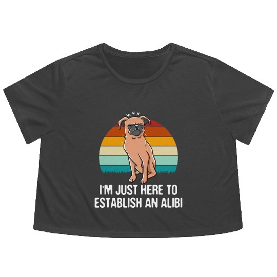 Im Just Here to Establish an Alibi Funny Sarcastic Flowy Cropped Tees