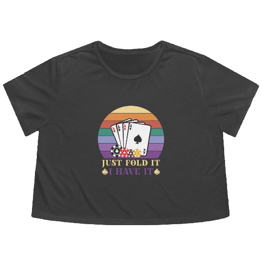 Poker Casino Poker Player Gambling Roulette Gift Flowy Cropped Tees