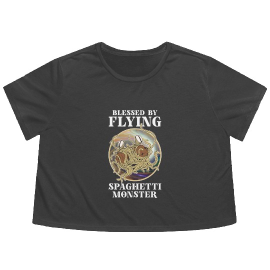Atheist Atheism Flying Spaghetti Pastafarianism Flowy Cropped Tees