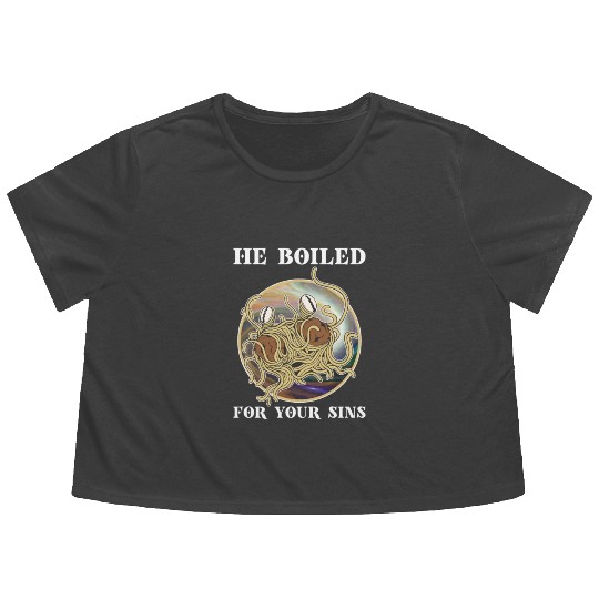 Atheist Atheism Flying Spaghetti Pastafarianism Flowy Cropped Tees