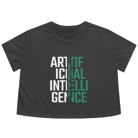 AI Artificial Intelligence Futuristic Nerd Gift Flowy Cropped Tees