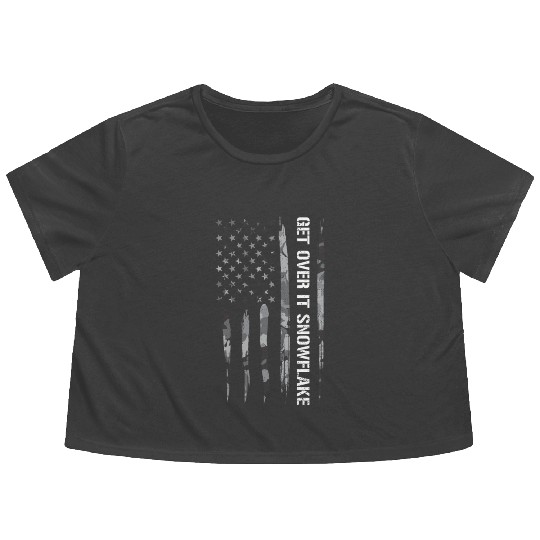 Get Over It Snowflake Flowy Cropped Tees