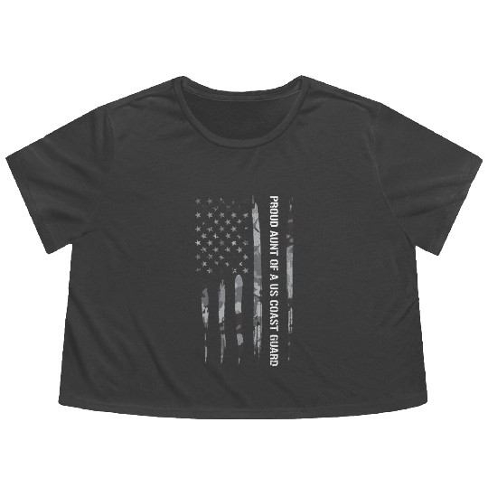 Proud Aunt Of A Us Coast Guard Flowy Cropped Tees