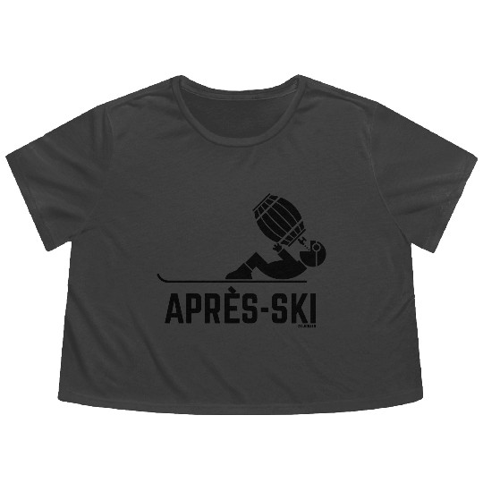 Après-Ski (Apres Ski Beer Drinker Barrel / Black) Flowy Cropped Tees