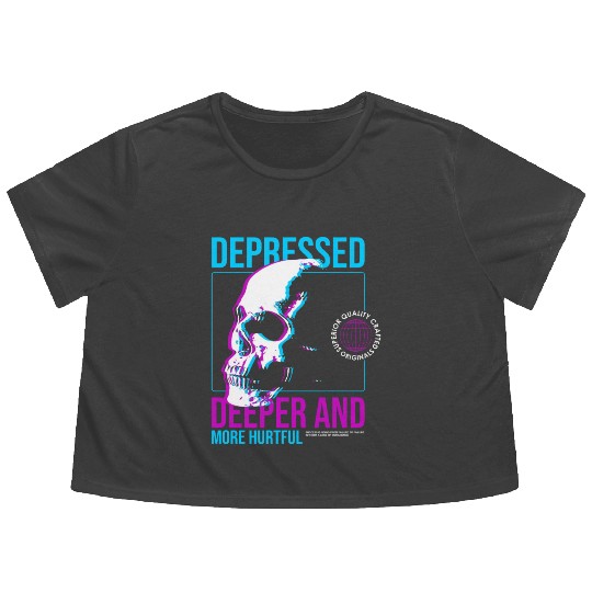 Depressed Streetwear Flowy Cropped Tees