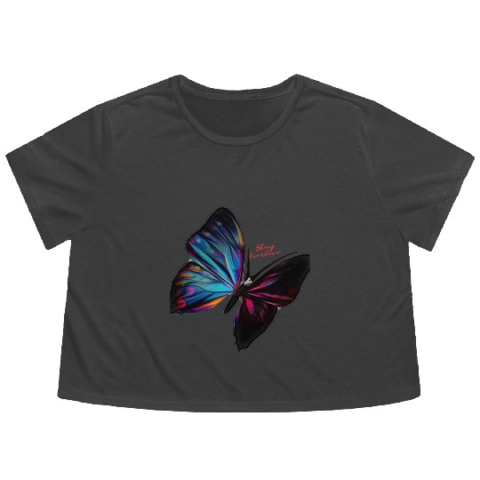 Butterfly Fearless Flowy Cropped Tees