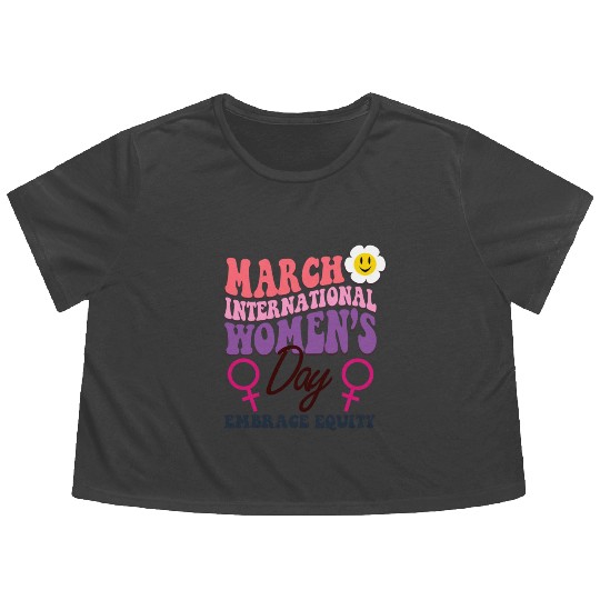International Women's Day 2023 Theme Embrace Equit Flowy Cropped Tees