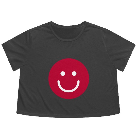 Flag of Japan with Smile face Flowy Cropped Tees