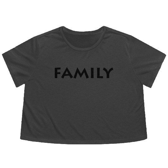 FAMILY - BLACK DESIGN Flowy Cropped Tees
