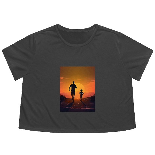 Running Exercise for Fitness Enthusiasts Father Flowy Cropped Tees