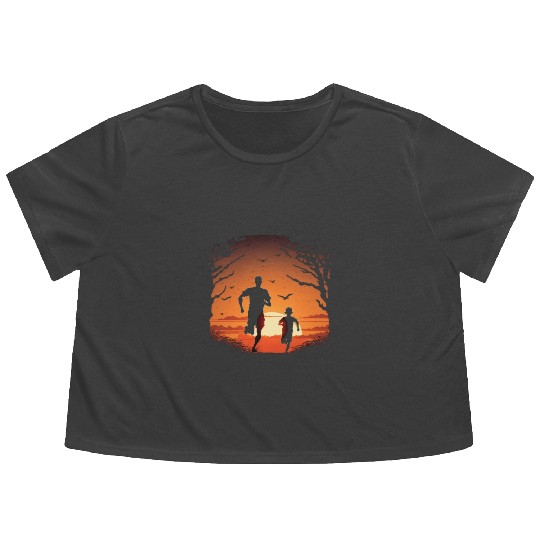 Running Exercise for Fitness Enthusiasts Father Flowy Cropped Tees