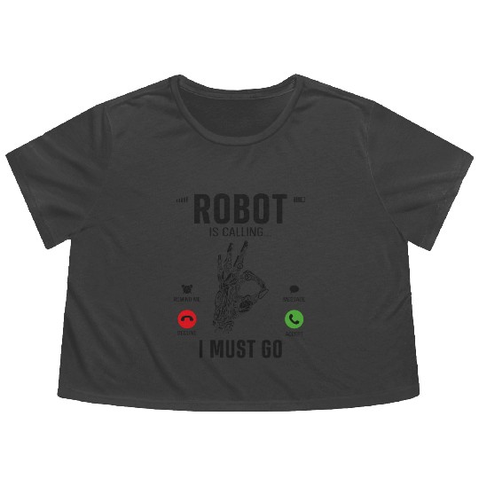 Robot Robotics Engineer Phone Flowy Cropped Tees
