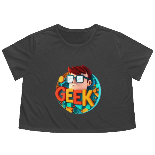 "Geek" Flowy Cropped Tees