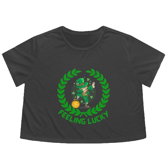 St Patricks day special feeling lucky Flowy Cropped Tees
