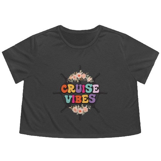Cruise Vibes Family Cruise Vacation 2023 Flowy Cropped Tees