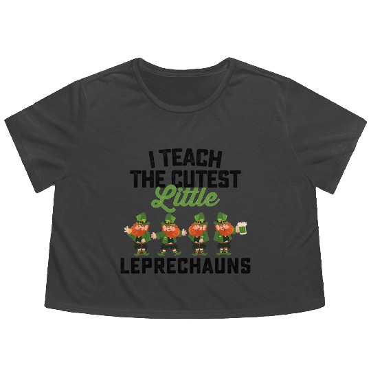 I Teach The Cutest Little Leprechauns Flowy Cropped Tees