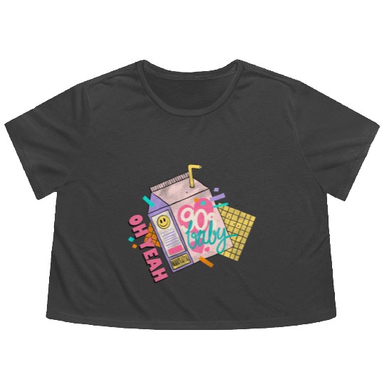 OH YEAH 90s BABY Flowy Cropped Tees