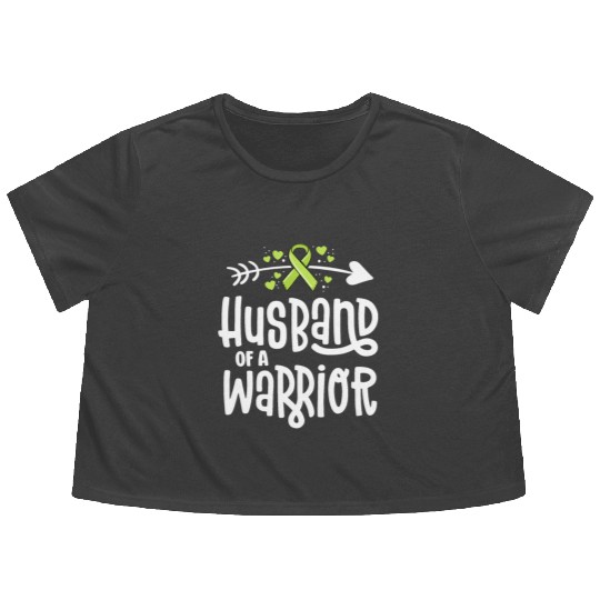 Husband Of A Warrior Lymphoma Cancer Awareness Flowy Cropped Tees