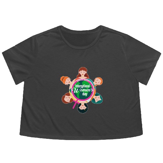 International Women's Day Theme 2023 Embrace Equit Flowy Cropped Tees