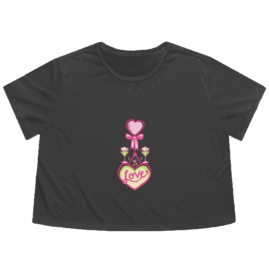 Love - Valentine's day Flowy Cropped Tees
