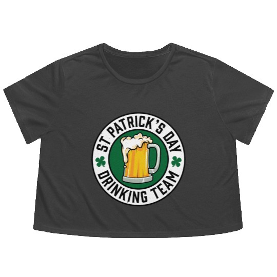 St Patricks Day Drinking Team Beer Flowy Cropped Tees