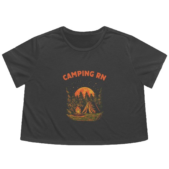 Camping RN Camper Forest Camp Jungle Vacation Wild Flowy Cropped Tees