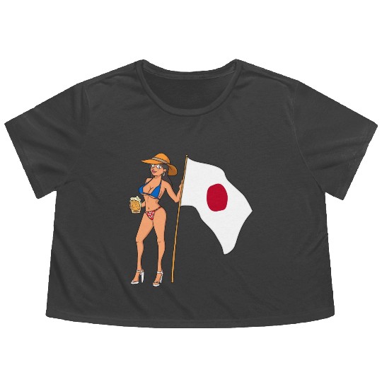 Hot Fan Girl Japan Flowy Cropped Tees